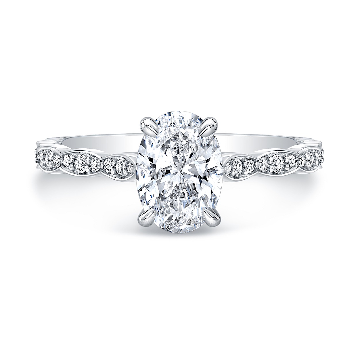 Oval 4-Prong Diamond Engagement Ring
