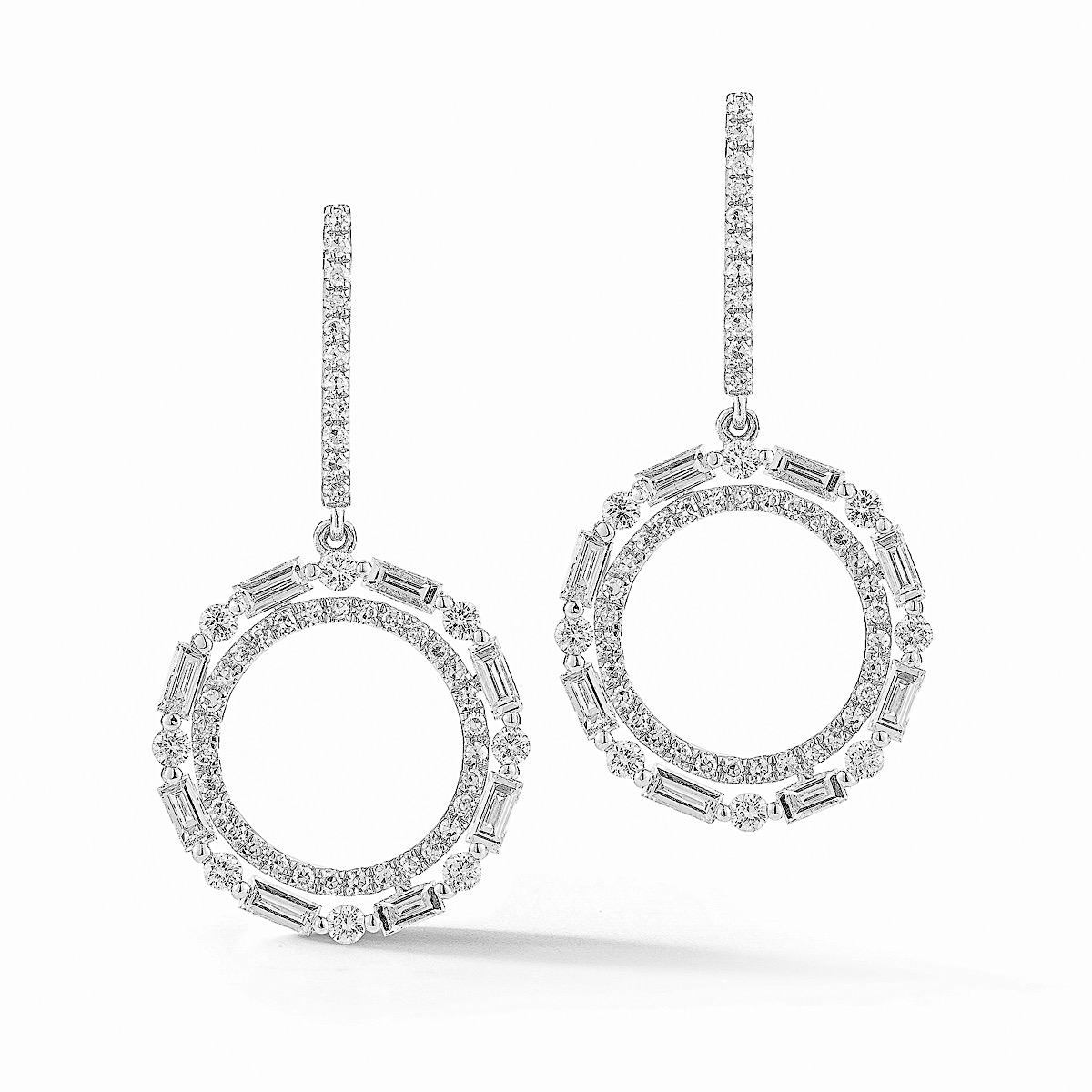 Diamond Double Hoop Earrings Diamond Double Hoop Earrings