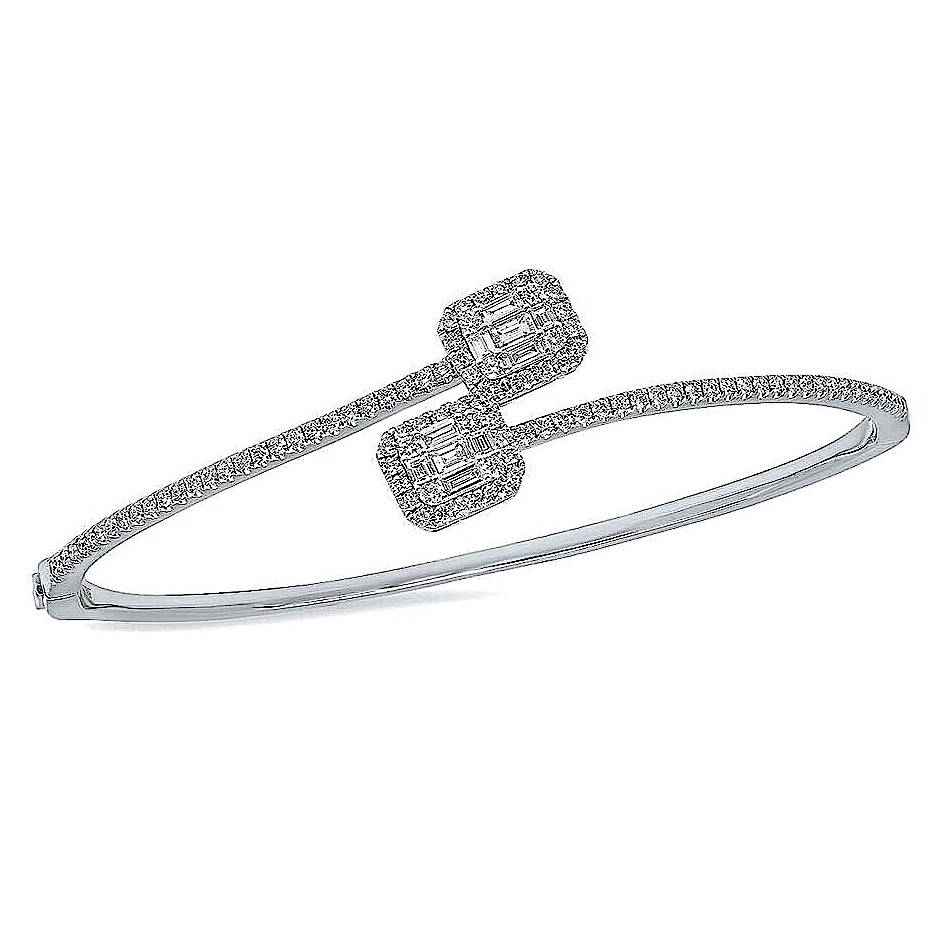 14K ‘Two Diamond Baguettes’ Meet Bangle 14K 'Two Diamond Baguettes' Meet Bangle