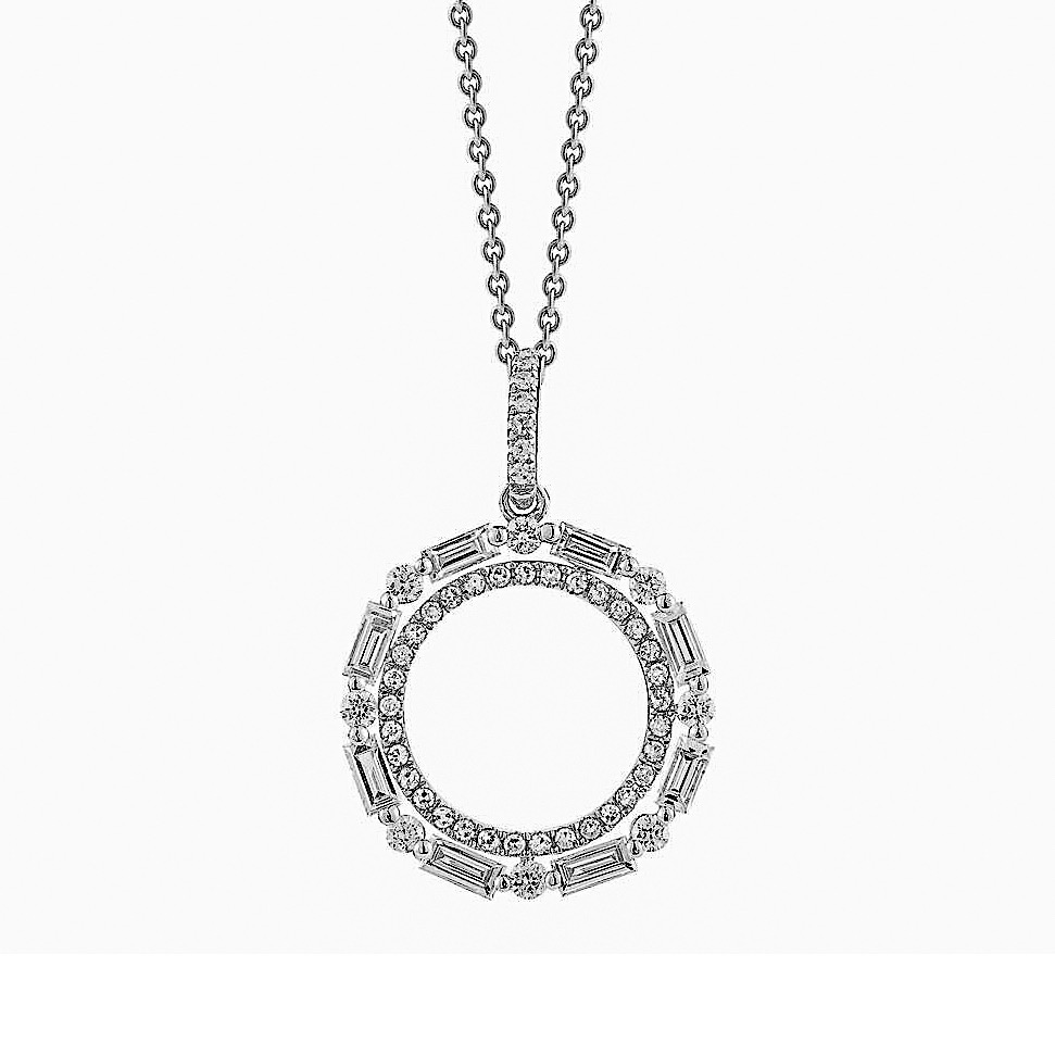 14K Diamond Hoop Pendant Necklace 14K Diamond Hoop Pendant Necklace
